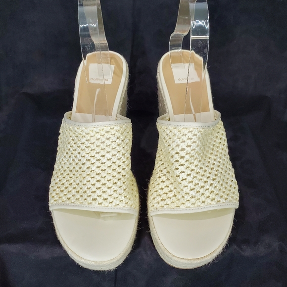 Dolce Vita Womens Saydie Cream Raffia Slip On Wedge Platform Sandals  Size 9.5 - Picture 4 of 15